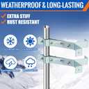 MorningRo 2 Set TV Antenna Chimney Y-Mount Kit 18ft Stainless Steel Straps 4 Inch Standoff Pole Steel Galvanized Mast Bracket Wall Mounting Heavy Duty for Cb Ham Home Outdoor Weather Station