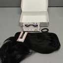 Flick Ponytail Extension 14 inch Yaki Straight Drawstring Ponytail for Black Women Shoulder Length Natural Black Synthetic Kinky Straight Hair Pony Tail with Tail Warping(1B)
