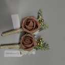 Ling's moment Boutonniere for Men, 2pcs Groom Groomsmen Guest Boutonniere, Artificial Flowers for Wedding/Prom/Homecoming, etc.Dusty Rose
