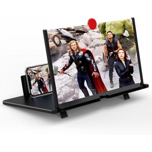 16" Screen Magnifier for Cell Phone, Mobile Phone 3D HD Magnifying Projector Screen Enlarger for Movies, Videos and Gaming, Foldable Phone Stand with Screen Amplifier,Gifts for Mom Dad