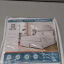 TSUTOMI Bed Skirt Queen Size Ruffled Bed Skirt with Split Corners, 14 Inch Drop Dust Ruffle Bed Skirts with Platform, Gathered Style, 100% Microfiber, White