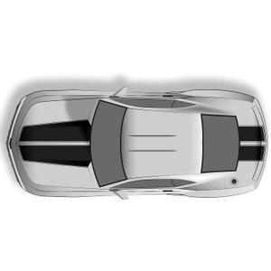 Factory Crafts Hood & Trunk Stripes Graphics Kit Vinyl Decal Wrap Compatible with Chevrolet Camaro 2010-2015 - Gloss Black