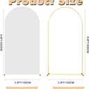 6.6FT Wedding Arch Backdrop Stand and White Arch Cover, White Spandex Fitted Backdrop Cover and Gold Wedding Arch Frame for Birthday Party Wedding Ceremony Bridal Baby Shower, Parties Decoration.