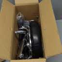 KKTONER PU Leather Modern Rolling Stool with Low Back Height Adjustable Work Salon Drafting Swivel Task Chair with Footrest (Black)