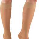 Truform Sheer Compression Stockings, 15-20 mmHg, Women's Knee High Length, 20 Denier, Beige, 3X-Large