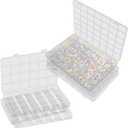 6 PCS Bead Organizer, Small Compartment Organizer Box Charm Plastic Jewelry Storage Container, 24 Grids, 42 Grids, 3 Each