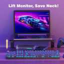Desk Extender, 15-inch Clamp-On Desk Shelf, Height-Adjustable Desktop Shelf Organizer for Monitors Office and Gaming Accessories, Arm Support Table Extension, 44lbs Heavy Duty, Black