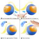 3 x Migipaws 2-in-1 Interactive Cat Toy Ball  Paw Friendly Kicking Chasing Ball with Bonus Fluffy Tail for Indoor Cats Random Rolling Auto Escape Corners Tangle-Free Quiet USB Rechargeable (Blue)