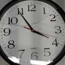 Bernhard Products Black Wall Clock Silent Non Ticking 12 Inch Quality Quartz Battery Operated Round Easy to Read Home/ Office/ Kitchen/ Classroom/ School Clocks