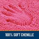 OLANLY Small Bathroom Rugs 24x16, Extra Soft Absorbent Chenille Bath Rugs, Rubber Backing Quick Dry, Machine Washable Bath Mats for Bathroom Floor, Tub and Shower, Home Decor Accessories, Hot Pink