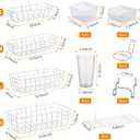 Yookeer 32 Pieces Pegboard Organizer Set Peg Board Rack with Hooks,Loops Wire Shelves Garage Storage, Craft Workshop, Workbench Assortment Organizer Tools(White)
