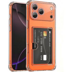 for 2025 iPhone 17 Pro Case Wallet Phone Case With Card Holder Clear Protective Phone Case with Credit Card Holder Heavy Duty Protection Anti-Scratch Compatible for New iPhone 17 Pro 6.3in Transparent