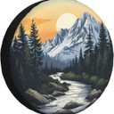 Spare Tire Cover Mountains Nature Sunset Scenery Wheel Covers Weatherproof Universal Wheel Protectors for Rv SUV Camper Travel Trailer 16 Inch