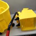 Rubbermaid Commercial Products WaveBrake 35 Qt. Side-Press Mop Bucket and Wringer Combo on Wheels Yellow for Professional/Industrial/Business Heavy-Duty Floor Cleaning/Mopping