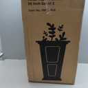 26" Tall Metallic Planter Set of 2, Black Taper Planters with Removable Partition Drainage Holes, Large Outdoor Planter for Front Porch, Garden, Patio, Balcony, Classic Estate Design, All-Weather Use