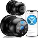 【WiFiTriggered】 5in1 WiFi Smart Fingerprint Door Knob Lock with Keypad  LockSide Programming, Local Data Storage, DoorbellTriggered Remote Unlock, RealTime Alerts  Ideal for Bedrooms, Offices