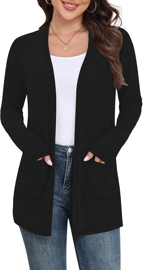Yincro Womens Lightweight Cardigan Long Sleeve Open Front Casual Sweater Cardigans