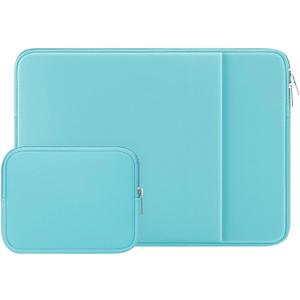 RAINYEAR 15.6 Inch Laptop Sleeve Protective Case Soft Carrying Zipper Bag Cover with Front Pocket & Accessories Pouch, Compatible with 15.6" Notebook Computer Chromebook (Blue)