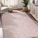 8x10 Vintage Washable Area Rug for Living Room,Low Pile Non Slip Carpet Non-Shedding Large Area Rug Soft Indoor Stain Resistant Rug Floral Print Mat for Bedroom Dining Room Pink
