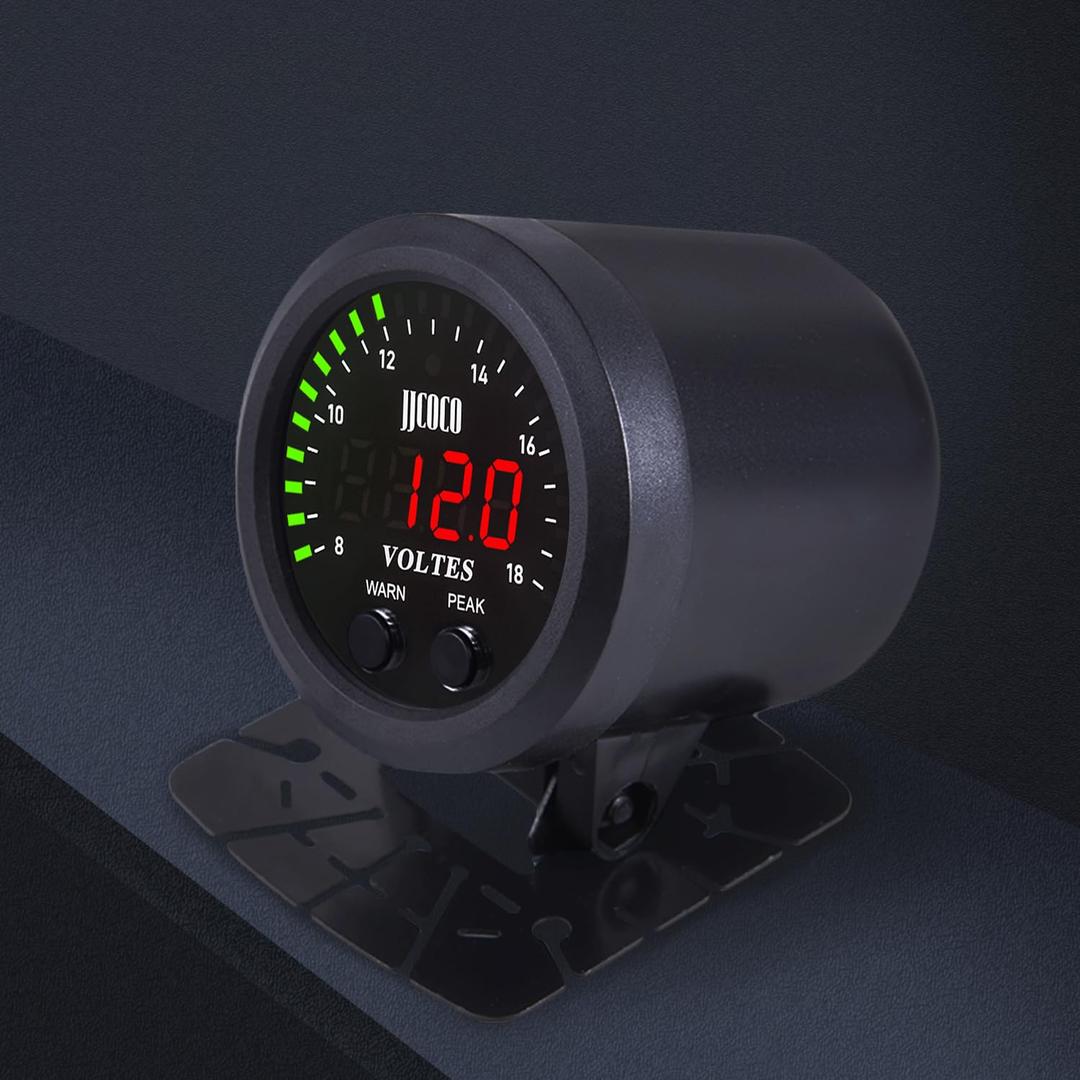 Universal Volt Gauge Voltage Meter Kit Car DC 12V Voltmeter Red Digital LED 2inches 52mm Digital Volt Voltage Gauge Compatible with Car Truck Vehicle Automotive