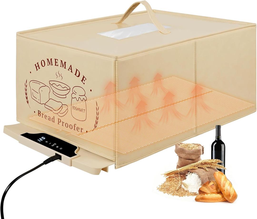 Bread Proofing Box with 85-200F Temp Control & 12H Timer, Full-Surface Fast Heating Silicone Sourdough Warming Mat for Sourdough, Baking, Yogurt, Kombucha, and Daily Home Use(Medium)
