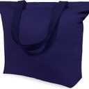 TOPDesign 6-Pack Canvas Tote Bags with Magnetic Snap, Reusable Grocery Shopping Bags, DIY Your Creative Designs (Blue)