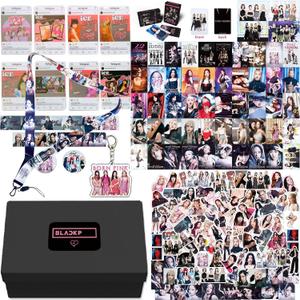 KPOPBP 159 Pcs Born Pink Album Gift Box Set Blink Fans Gift Merchandise Photocards Birthdays Party Decorations Kpop Lanyard Stickers