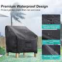 Patio Chair Covers for Outdoor Furniture Waterproof 2 Pack, Lawn Chair Covers 600D Heavy Duty Oxford Cloth, Large Covers for Lounge Lawn Deep Seat Black 38" W x 31" D x 29" H