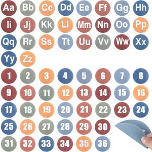 Ireer 62 Pcs Classroom Carpet Marker Spots with Number 1-36 Alphabet A-Z