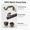 IFELS Heavy Duty Curtain Rods for Windows 66 to 120 Inch, 1 Inch Bronze Window Curtain Rod for Bedroom, Living Room, Outdoor, Adjustable Easy Install Long Modern Curtains Rods(A1,Bronze,30"-120")