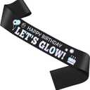 Black Satin Birthday Sash for Adults Luminescent Party Accessory Celebration Ornaments for Women Anniversary Favors Gifts for Sister Wife Coworker