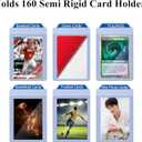 4-Pocket Card Binder for Semi-Rigid Card Holders - Holds 160 Trading Cards, Secure Storage for Sports Cards, TCG, MTG, and Gaming Cards in Semi Rigid Sleeves (3.3" x 4.9") (White)