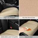 BWTJF 2 Pack Front Car Seat Bottom Covers, Universal Auto Seat Cushions, Nappa Leather Full Wrapping Edge Compatible with Most of Vehicles - SUVs/Sedans/Pickup Trucks, Beige