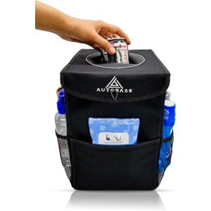 Autobase Trash Can for Car | Truck SUV Trash Bin Large 3 Gallon Size | Road Trip Must Haves | Car Gifts for Dad, Him or Her