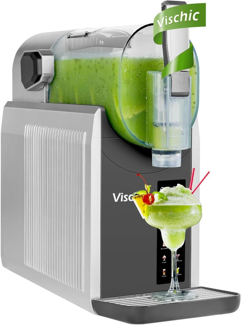 Slushy Machine for Home Use with 7 Preset Programs & Auto Cleaning Function, Frozen Drink Maker Easy to Make Slush Margarita Frappés Cocktail & More, 4H Fresh parties, summer gatherings