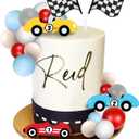 25 PCS Racing Cake Toppers Race Car Birthday Cake Decorations for Racing Car Checkered Flag Birthday Anniversary Decorations Supplies (02)