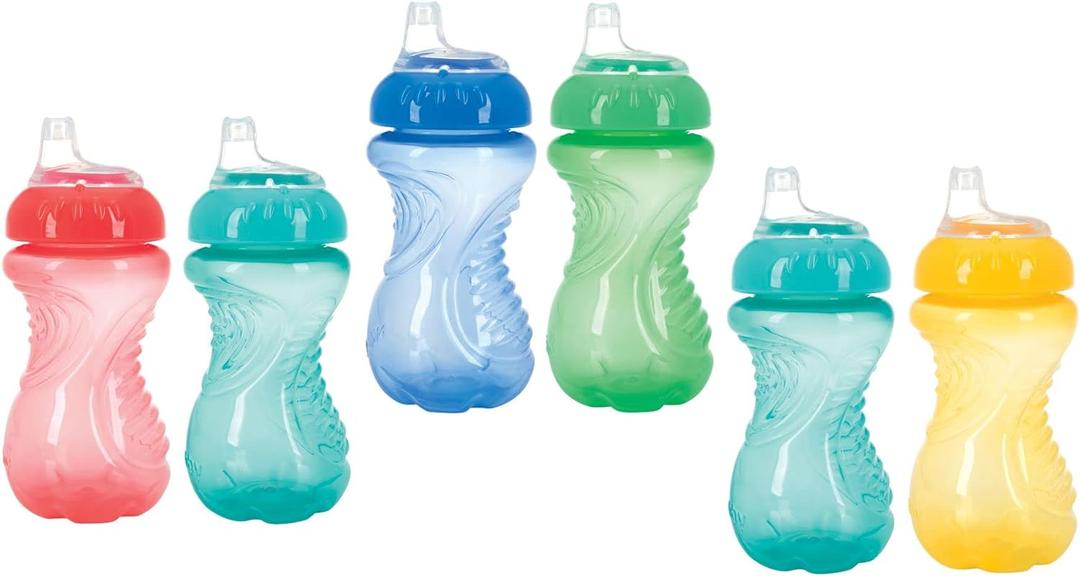 Nuby 2-Pack No-Spill Easy Grip Cup, 10 Ounce, Colors May Vary (Varied)