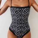 B2prity One Piece Swimsuit for Women Tummy Control Slimming Bathing Suit Color Block Swim Suit Modest Swimwear (S)
