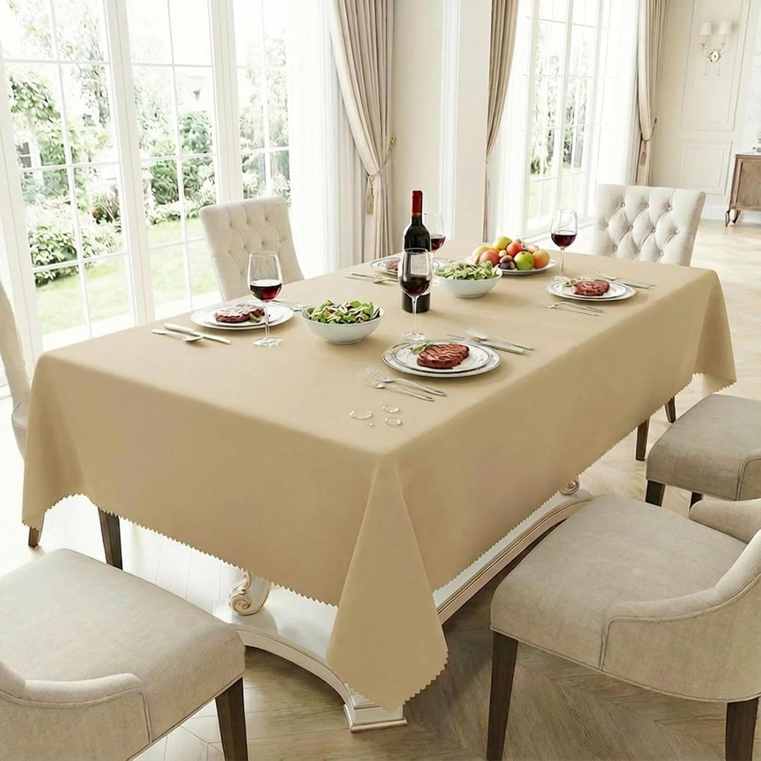HX&OD Rectangular Tablecloth Cationic Fabric Waterproof Stain Resistant Wrinkle-Resistant for Home/Decoration/Party/Buffet/Wedding/Dining Room/Camping