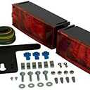 Blazer International Hopkins C7280 LED Low Profile Submersible Trailer Light Kit – Waterproof Stop/Turn/Tail Lights with License Plate Bracket & Wire Harness – Fits Trailers Over & Under 80" Wide
