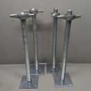 GaeaAuto 4 Pack Adjustable Leveling Jack Solid Screw Jacks with Base Plate for Baker-Style Scaffolding, Silver