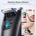 YIRISO Electric Razor for Men, 90Min Long-Lasting Rotary Shaver with 4D Floating Head & LCD Display, Ultra Smooth for Sensitive Skin, IPX6 Waterproof, USB-C Fast Charge, with Travel Case - Ideal Gift