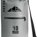 HEETA Waterproof Dry Bag with Front Zippered Pocket for Women Men, 5L/10L/20L/30L/40L Roll Top Lightweight Dry Storage Bag Backpack for Travel, Kayaking, Boating, Rafting, Camping, Hiking & Beach