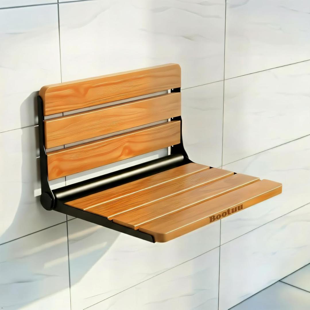 18 inch Folding Shower Seat Wall Mounted Stainless Steel, Extend Thoughtful Care to Your Family