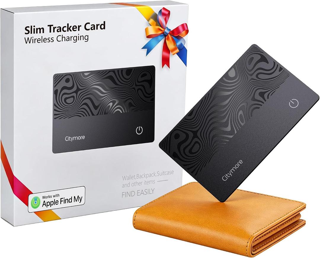 Citymore Air Tag Wallet Tracker Card 0.07inIP68 Waterproof Bluetooth Tracker Smart Finder,Work with Apple Find My,air tag Card Locator[Apple MFi Certified] (iOS Only) Tracking for Wallet, Passport