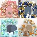 7.2FT&6FT Arch Covers,Arch Backdrop Stand Fitted Cover for Wedding Birthday Party Ceremony Banquet Decoration(Off-White,Cover Only)