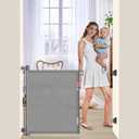 55 inch Retractable Baby Gates, EZIGO Extra Wide Baby Gate for Large Opening Extra Long Mesh Gate for Kids or Pet Dog Gate Child Safety Gate for Stairs Hallways Doorway Indoor Outdoor, Gray