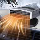 Car Heater, Portable 200W 12V Car Heater & Defroster, 2-in-1 Fast Heating & Cooling Fan, Plug in Car Heater for Windshield Defogger, 360 Rotatable Car Heaters for Vehicle,RV,SUV (Black&Silver)
