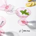 YOUBET 100 PCS Pink Plastic Martini Glasses - 5oz Disposable Cocktail Coupe Glasses for Parties & Gatherings & Weddings & Mother's Day & Valentines Day