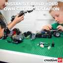 Creative QT Build-on-Wall Peel-and-Stick Baseplates - 10 x 10 in, Green, 4-Pack - Stackable Block Play & Creative Building Toys on Play Tables & Walls - Compatible with All Major Brick Brands
